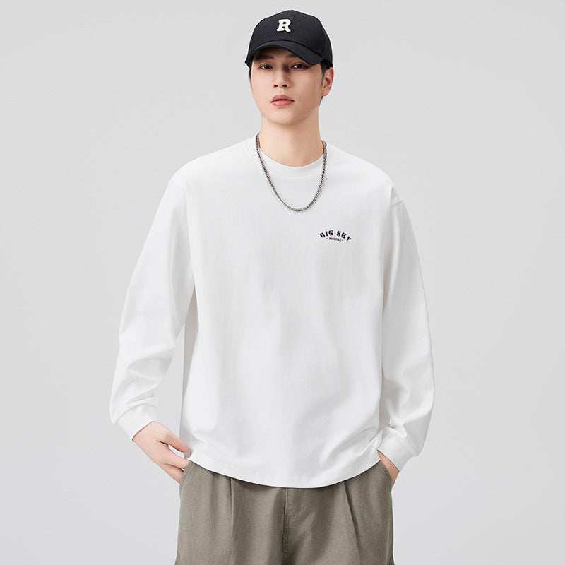 Men's Street Style Motorcycle Print Long Sleeve Crew Neck T-Shirt
