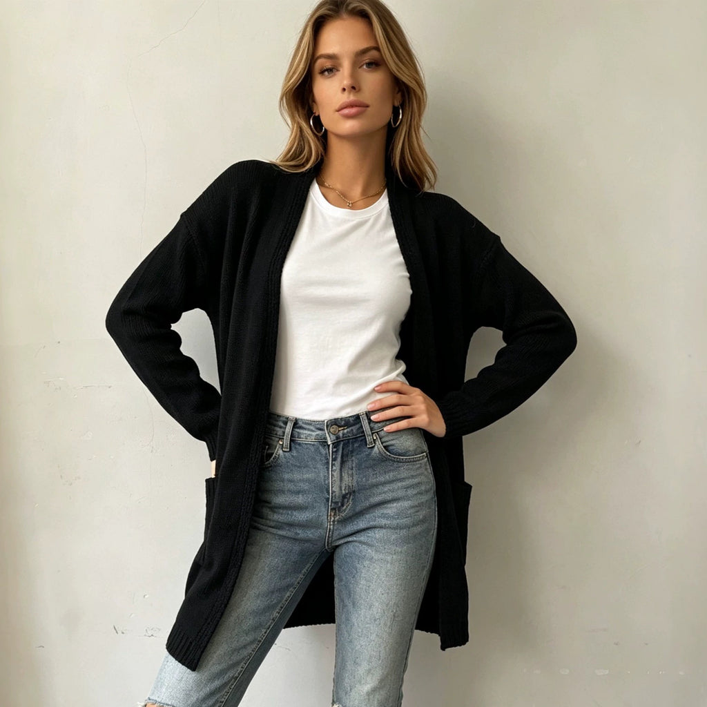 Long sleeved cardigan sweater
