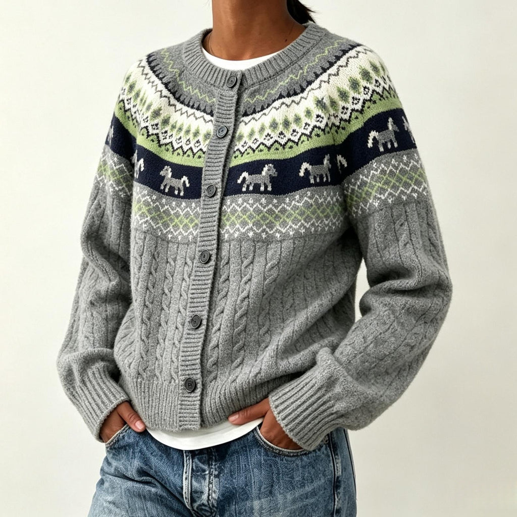 Twisted loose round neck sweater