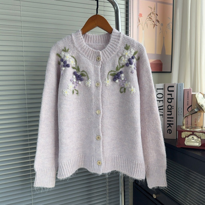 Embroidered long sleeved sweater