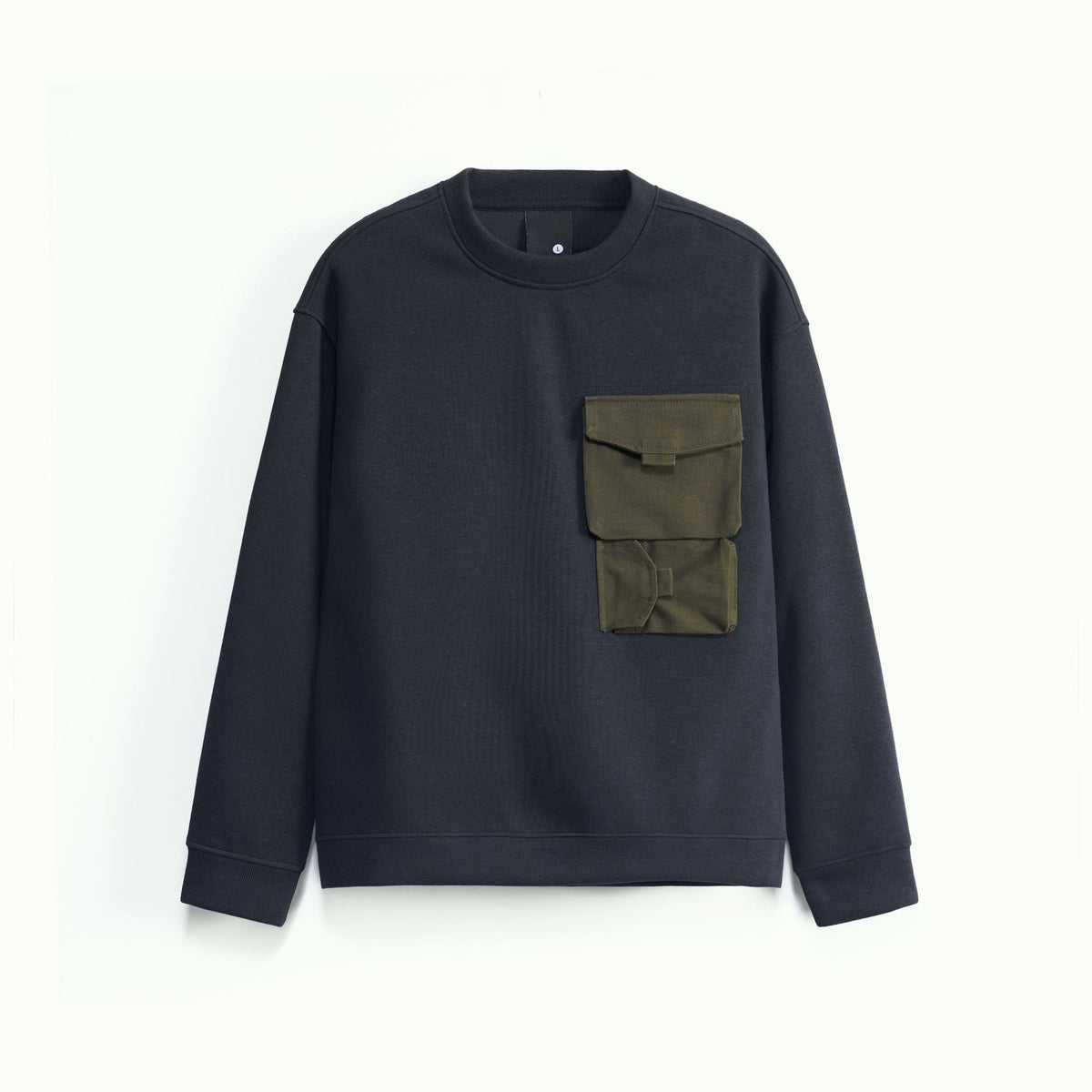 Men'sVintage Color-Block Pocket Sweatshirt Long Sleeve Casual Pullover Top
