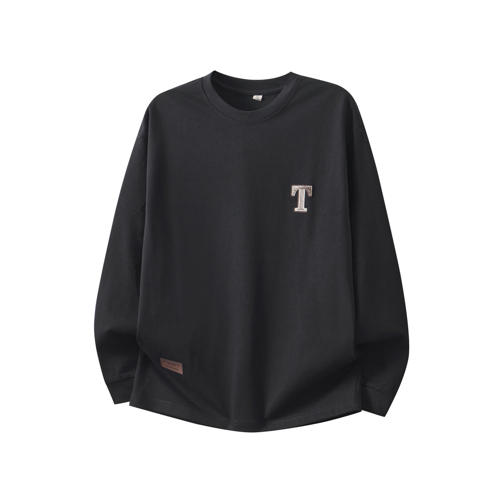 Vintage Graphic Print Long Sleeve Crew Neck Men's T-Shirt