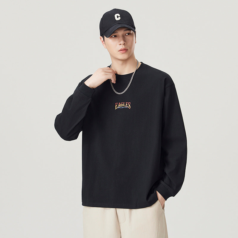 Men's Long Sleeve Crew Neck Printed T-Shirt