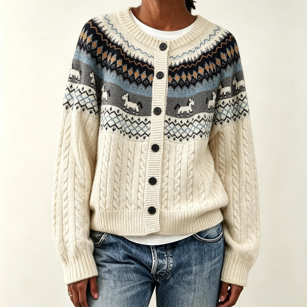 Twisted loose round neck sweater