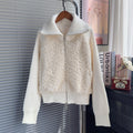 Fake two piece spliced lapel sweater