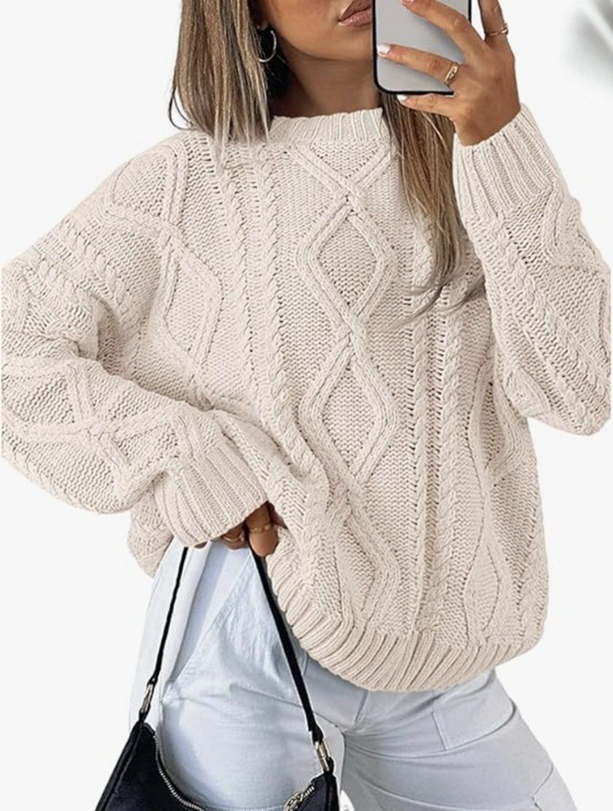 Loose long sleeved women's sweater