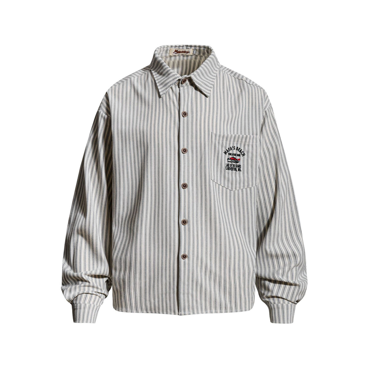 Stripe Long Sleeve Collar Shirt