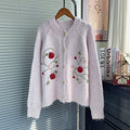 Hook flower cardigan sweater