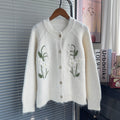 Embroidered cardigan sweater