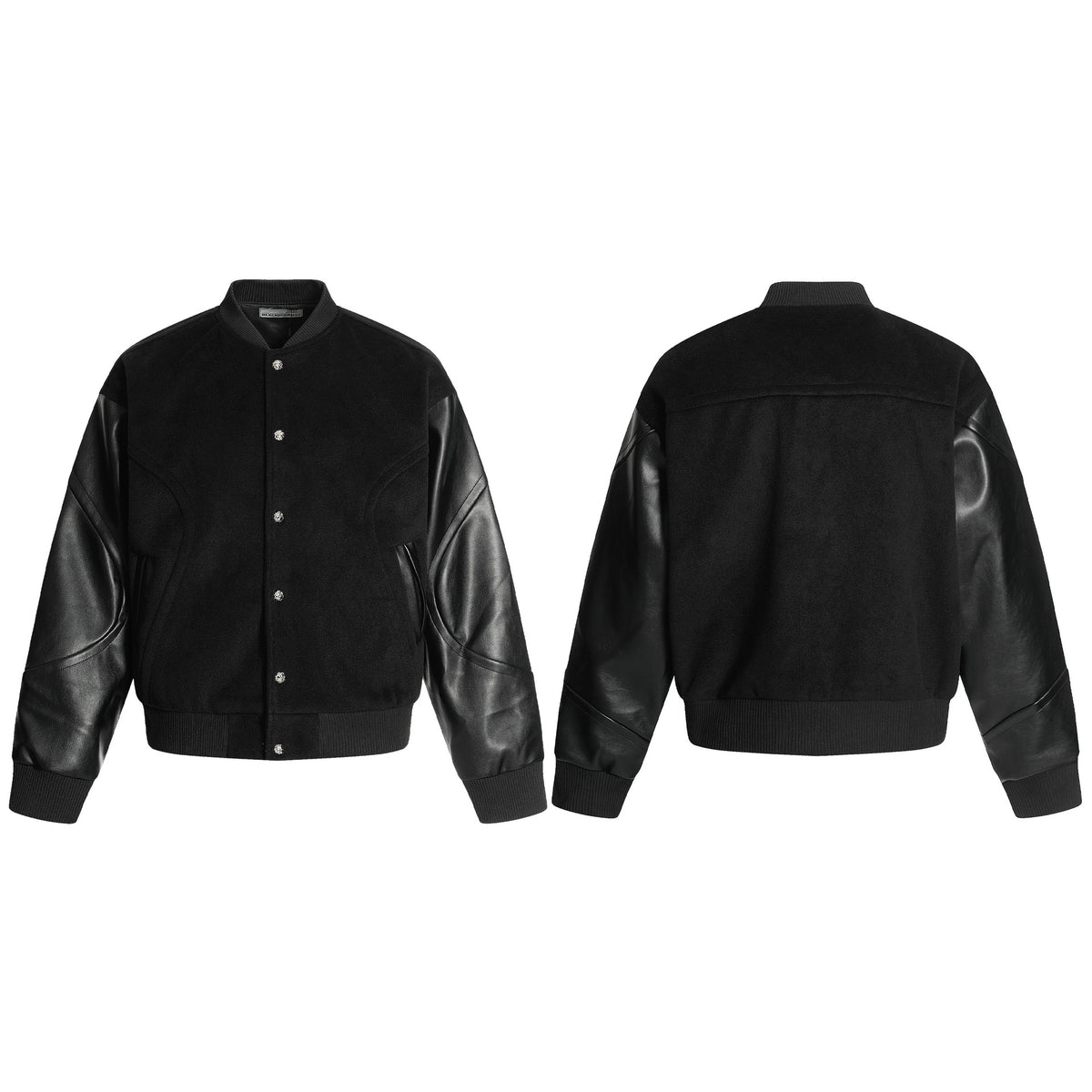Leather Baseball Jacket Loose Fit Casual Spring Autumn Outerwear