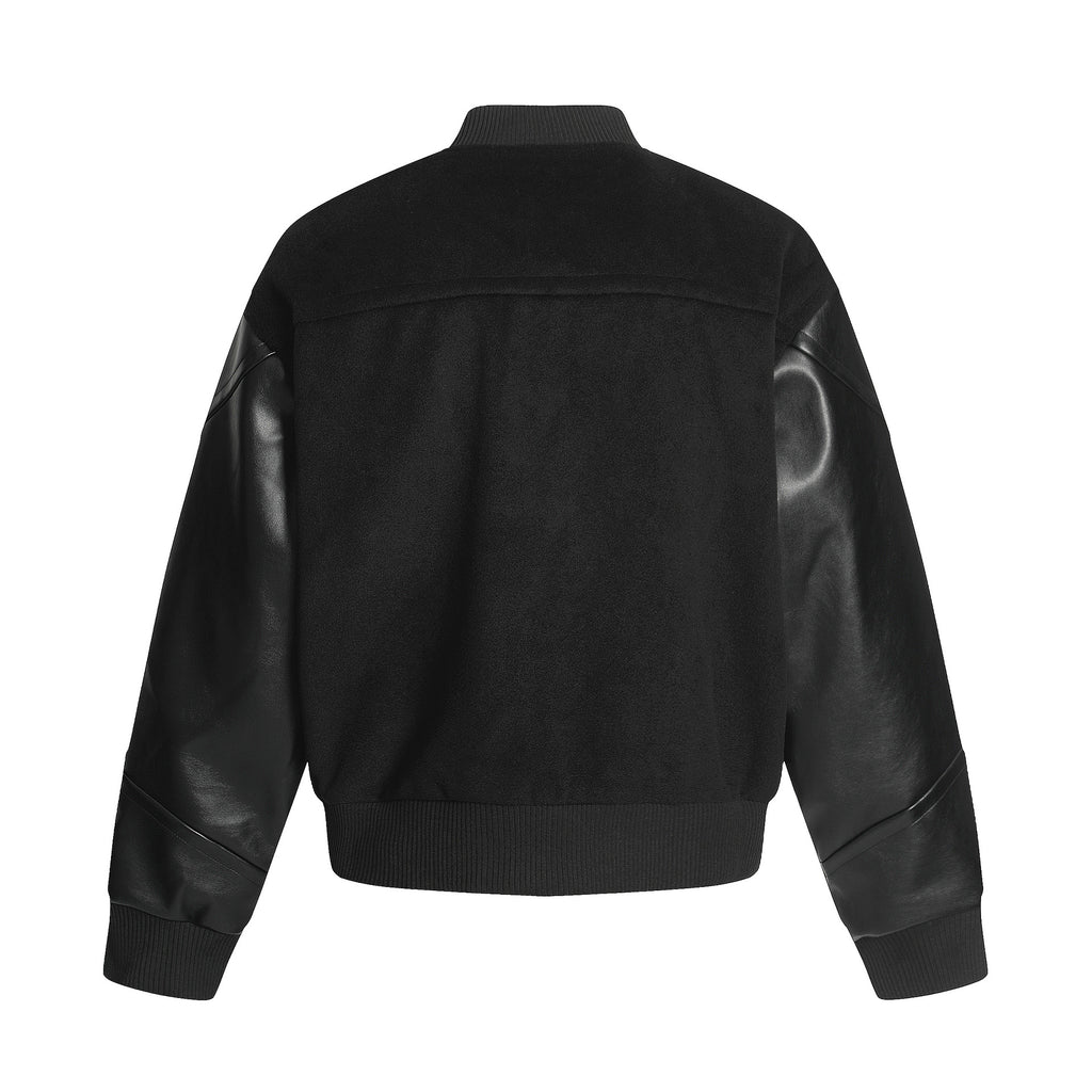 Leather Baseball Jacket Loose Fit Casual Spring Autumn Outerwear