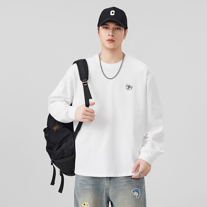 Men's Retro Graphic Print Long Sleeve Cotton T-Shirt