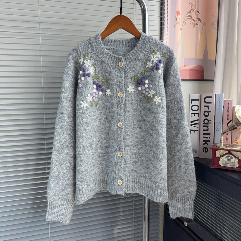 Embroidered long sleeved sweater