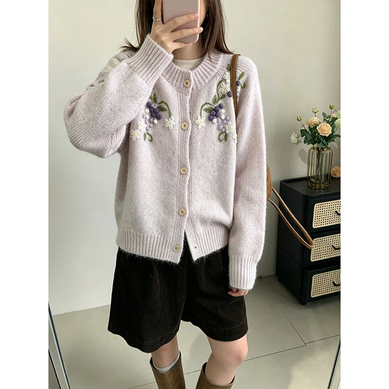 Embroidered long sleeved sweater