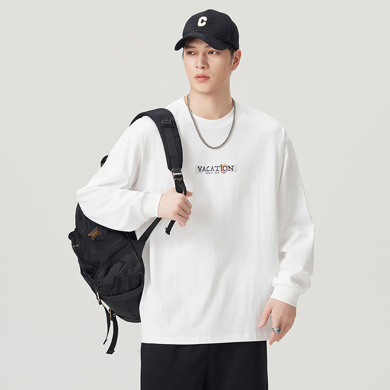 Casual Graphic Print Long Sleeve Crew Neck Men's T-Shirt