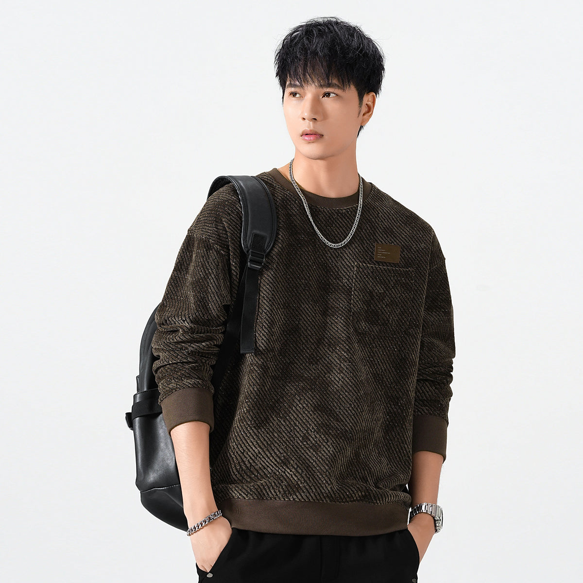 Men's Casual Long Sleeve Crew Neck Sweatshirt