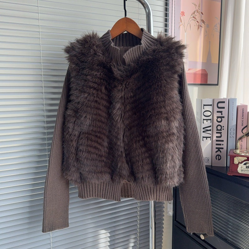 Women's cardigan patchwork long sleeved jacket