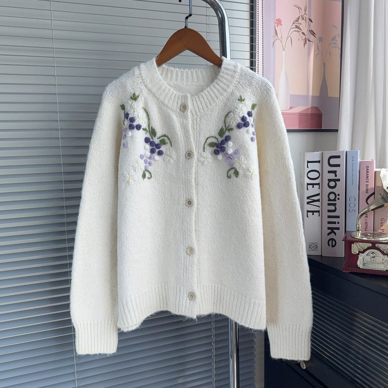 Embroidered long sleeved sweater
