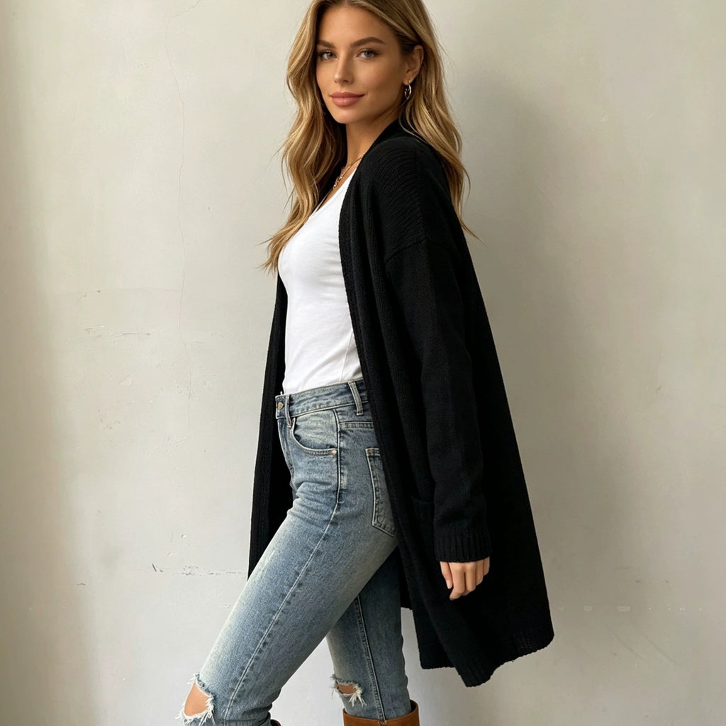 Long sleeved cardigan sweater