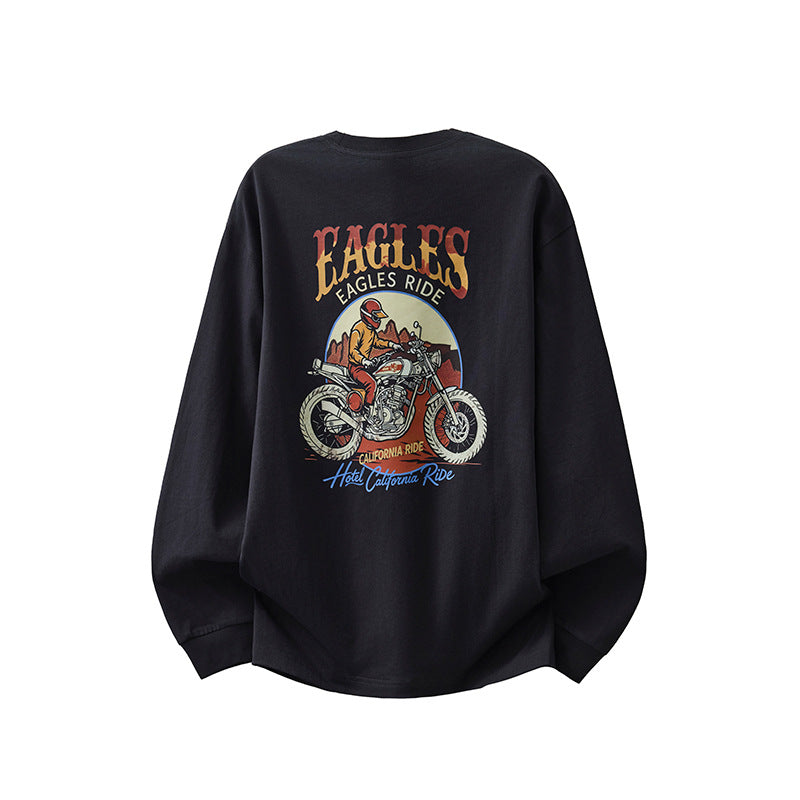 Men's Long Sleeve Crew Neck Printed T-Shirt