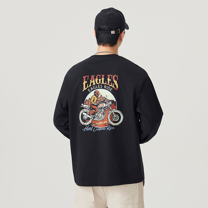 Men's Long Sleeve Crew Neck Printed T-Shirt