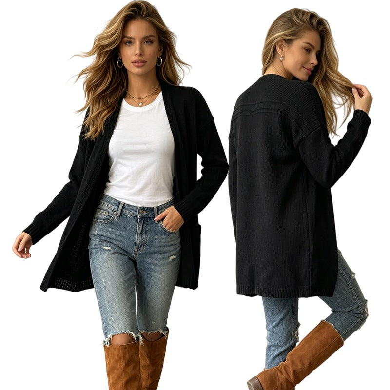 Long sleeved cardigan sweater