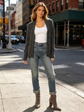 Solid color pocket long sleeved sweater