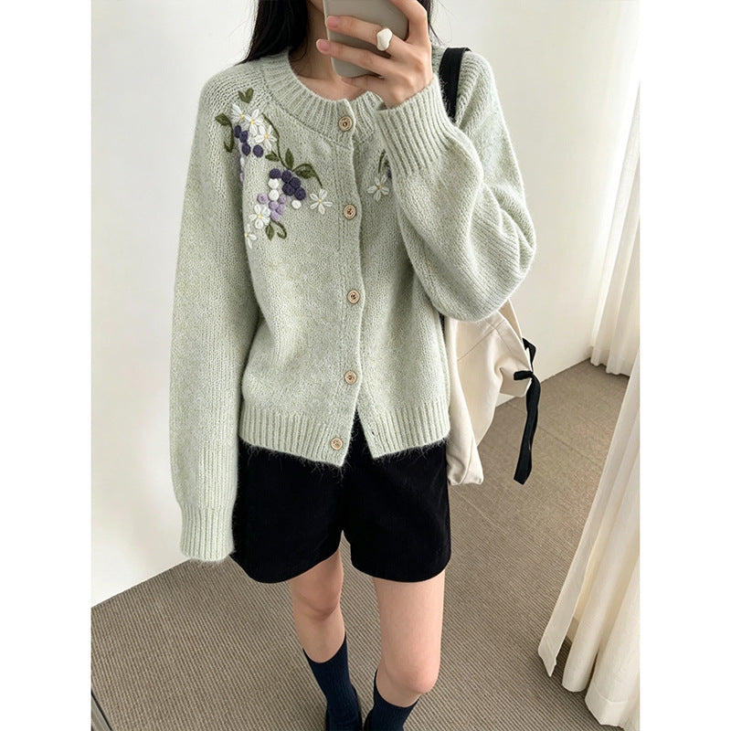 Embroidered long sleeved sweater