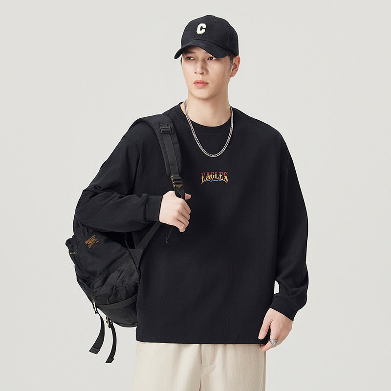 Men's Long Sleeve Crew Neck Printed T-Shirt