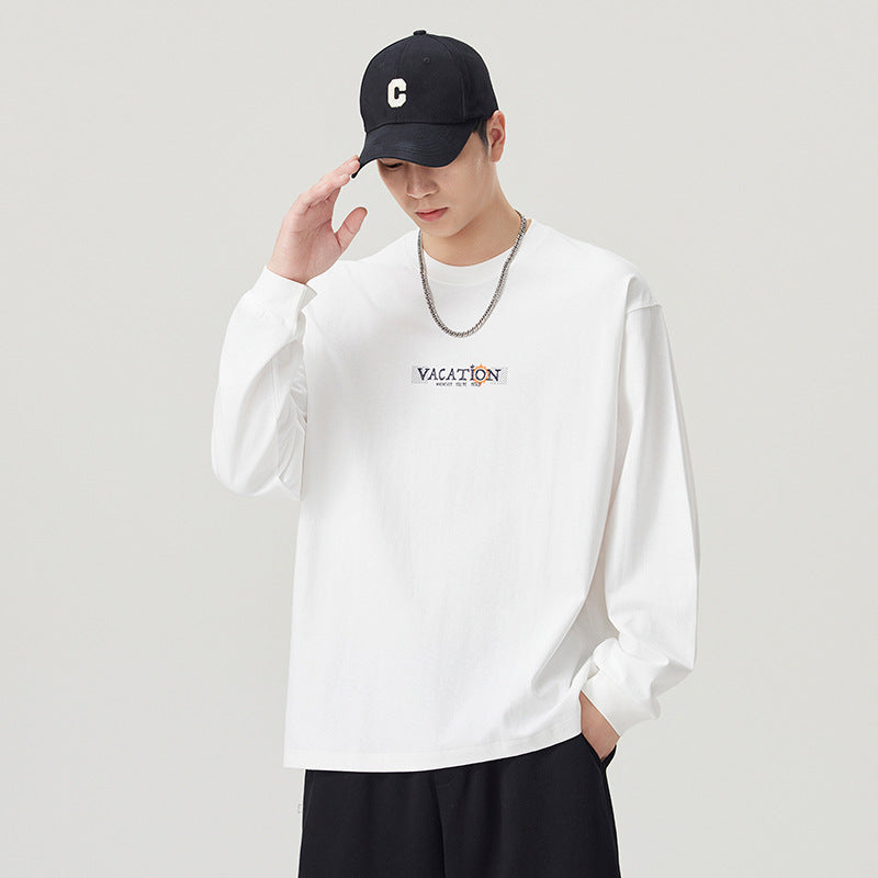 Casual Graphic Print Long Sleeve Crew Neck Men's T-Shirt