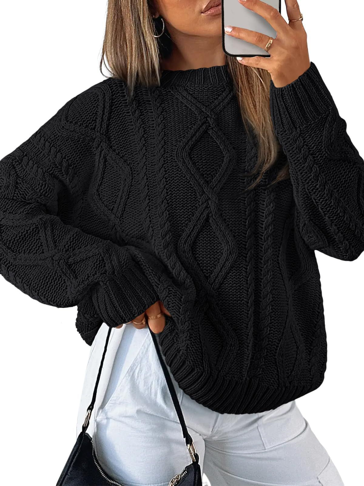 Loose long sleeved women's sweater
