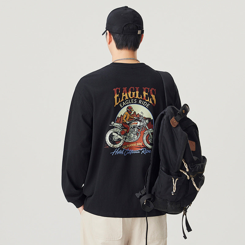 Men's Long Sleeve Crew Neck Printed T-Shirt