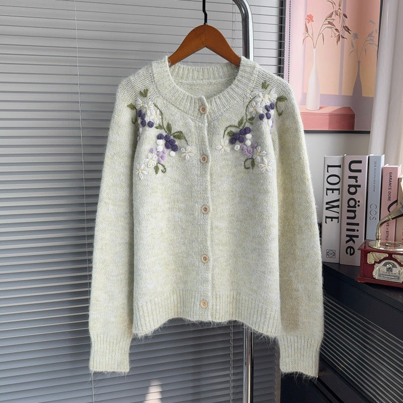 Embroidered long sleeved sweater