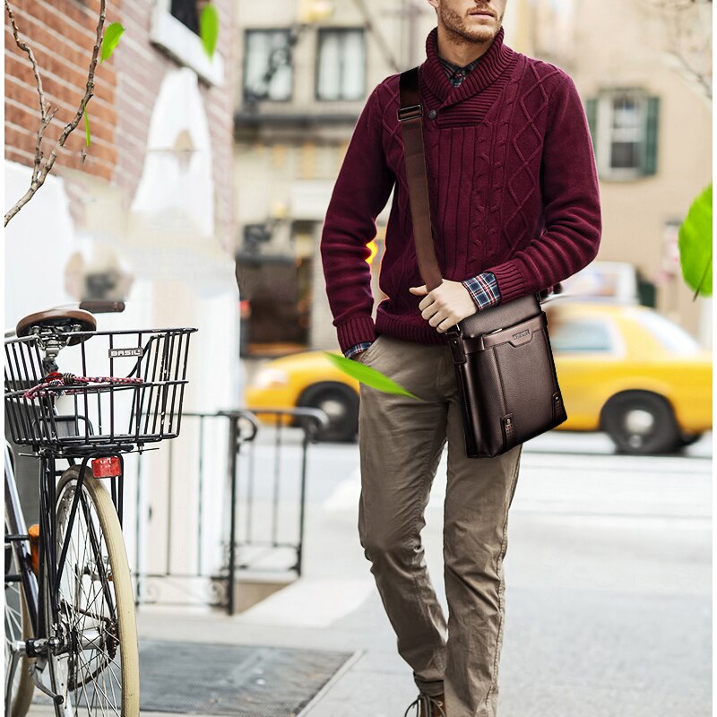 WEIXIER New Fashion PU Leather Men Messenger Bags Casual Men's Small Shoulder Bag Crossbody Business Men's Handbag Small