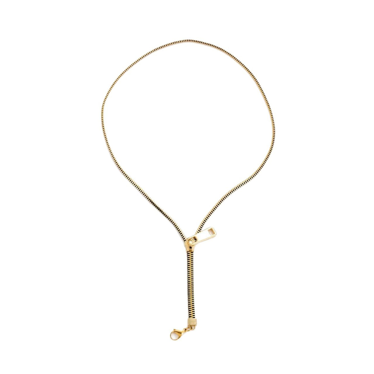 Collarbone chain zipper necklace