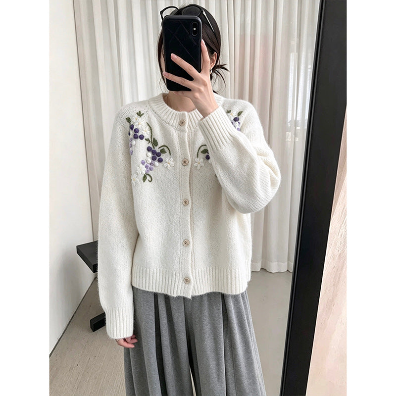 Embroidered long sleeved sweater