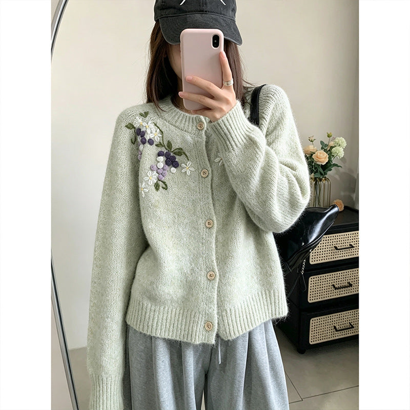 Embroidered long sleeved sweater