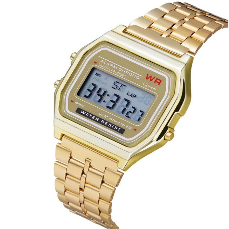 Sports children's electronic steel strip night light alarm clock steel strip watch multi-color electronic watch