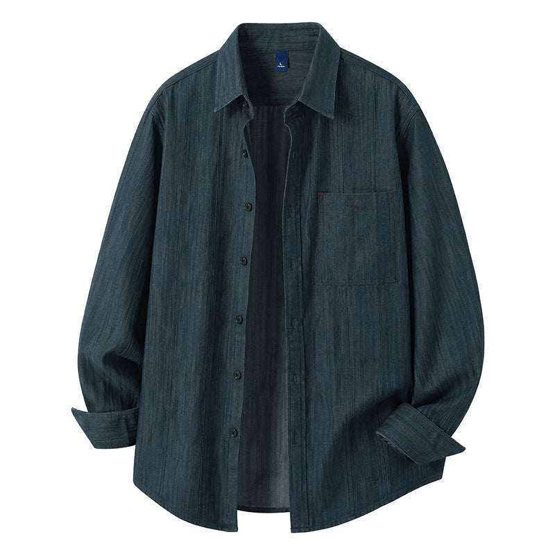 Men's Vintage  Long Sleeve Lapel Shirt