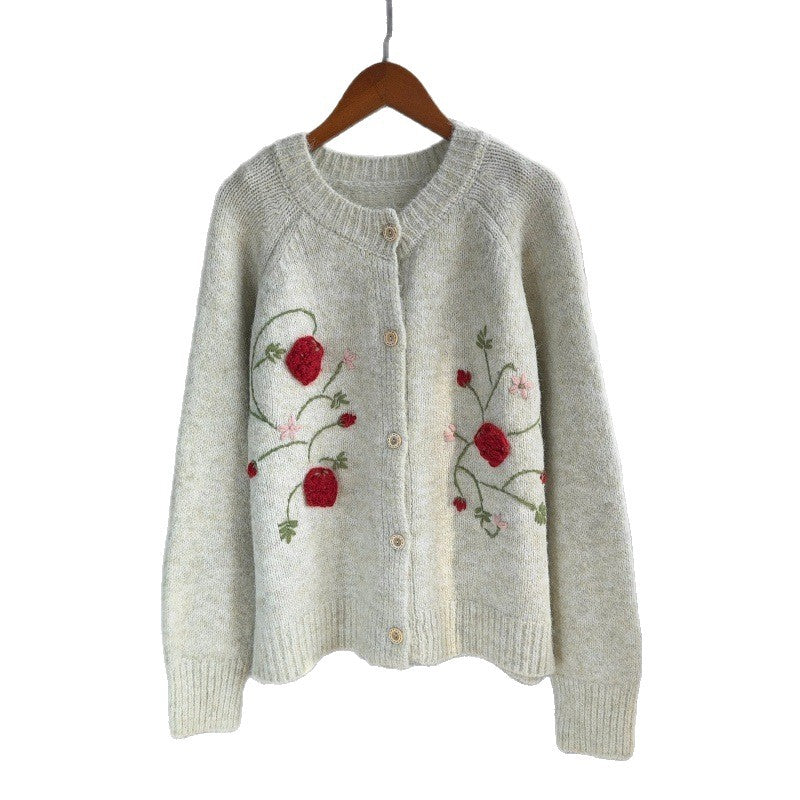 Hook flower cardigan sweater