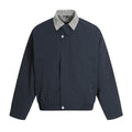 Long Sleeve Zip Front Plaid Collar Loose Fit Coach Jacket