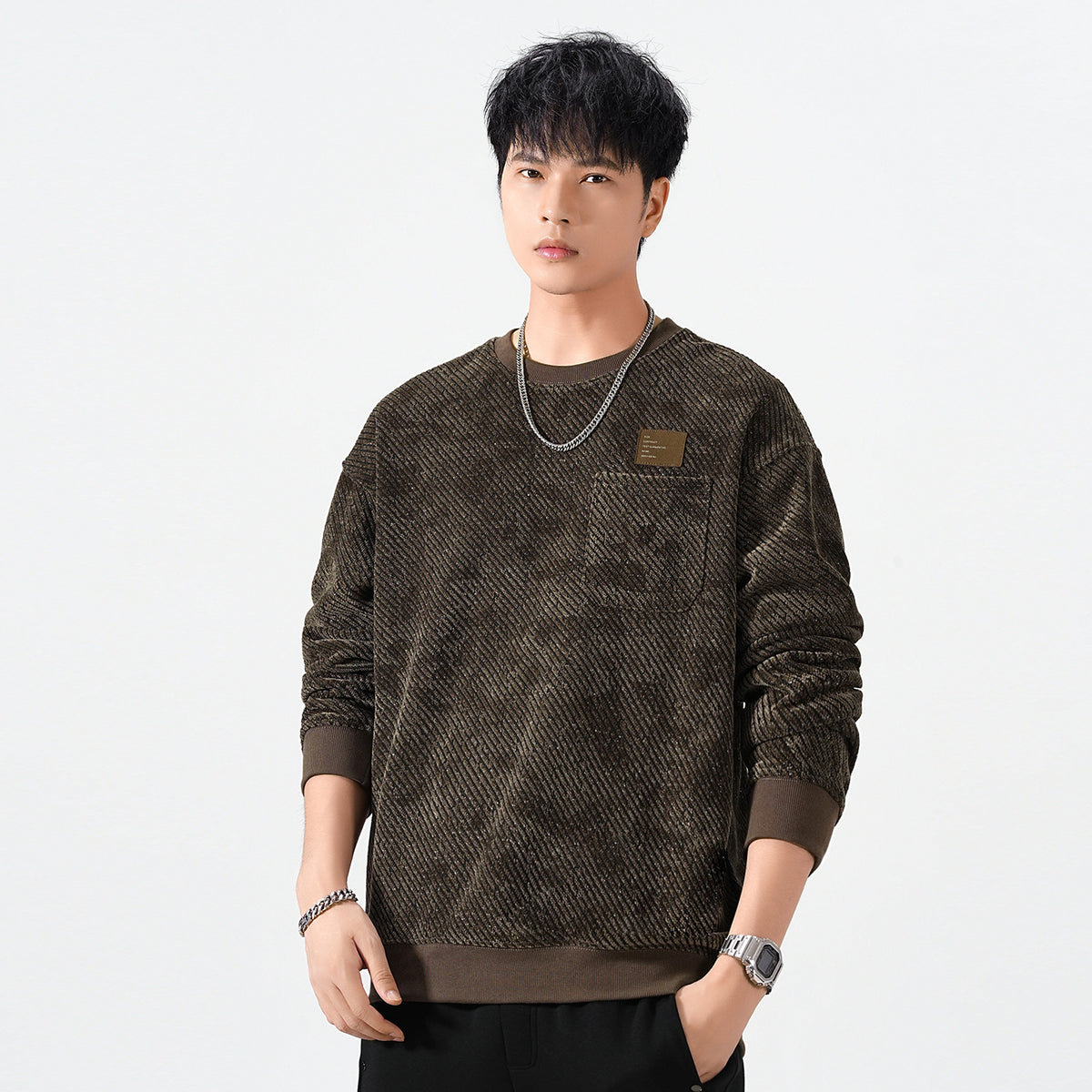 Men's Casual Long Sleeve Crew Neck Sweatshirt