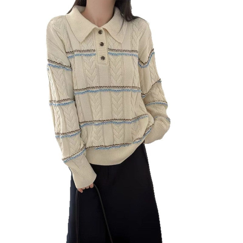 Contrasting striped sweater