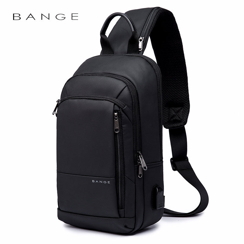 Chest Bag Men's Business Charging Messenger Bag Trendy Messenger Bag Waterproof Oxford Cloth Backpack