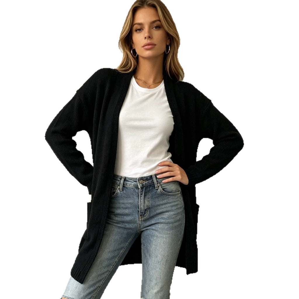 Long sleeved cardigan sweater