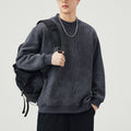 Retro Heavyweight Knit Men's Sweatshirt Loose Fit Casual Jacket